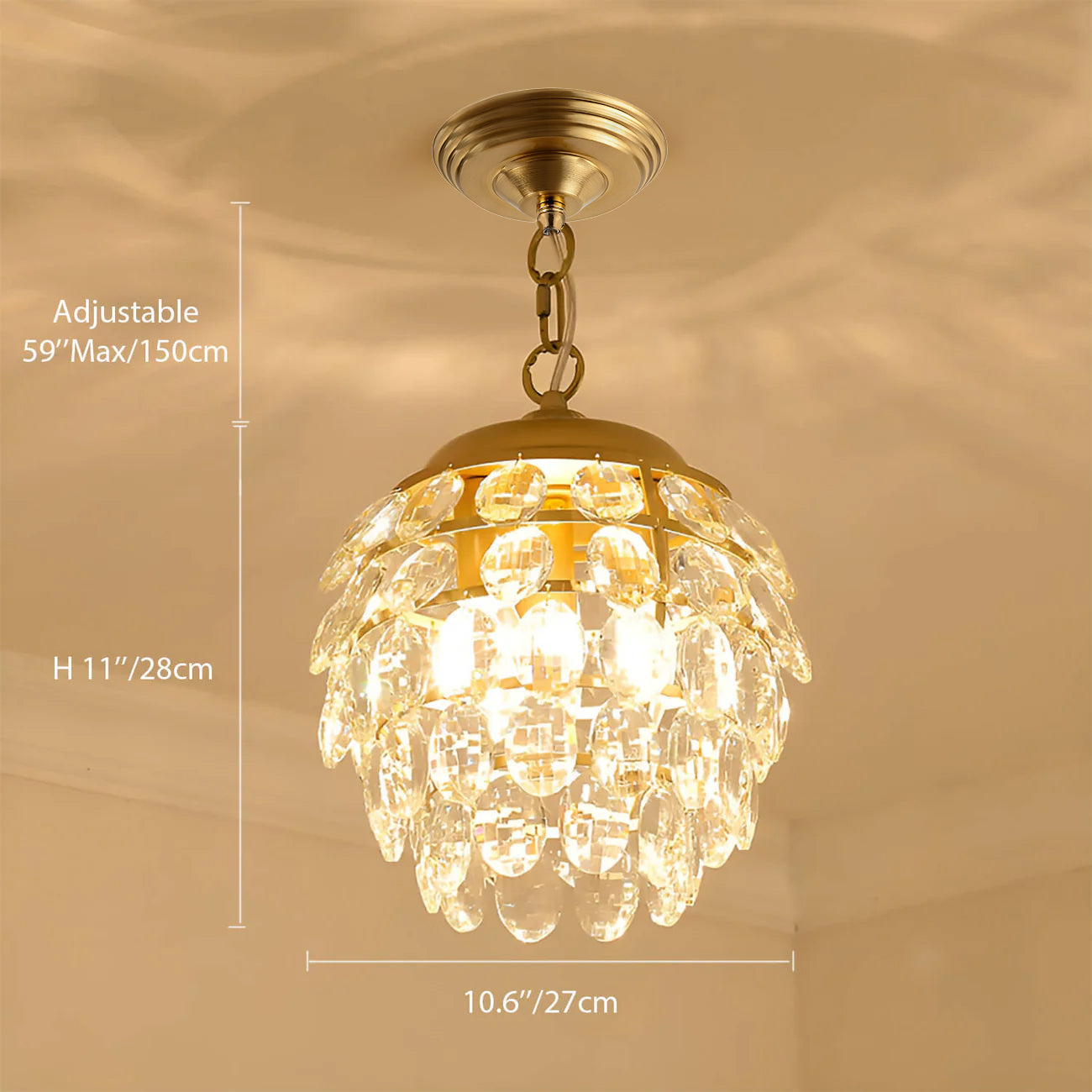 Pine Cone Shape Crystal Chandelier