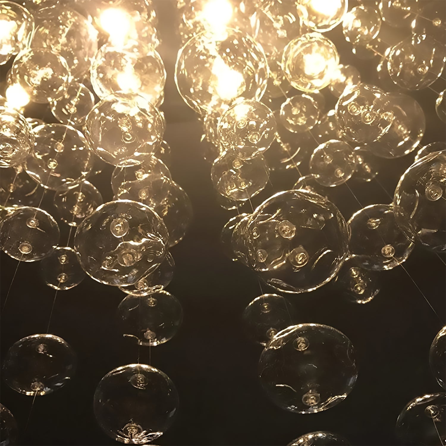 Rectangular Base Bubble Glass Chandelier - Ceiling Lights-details-1|Sofary