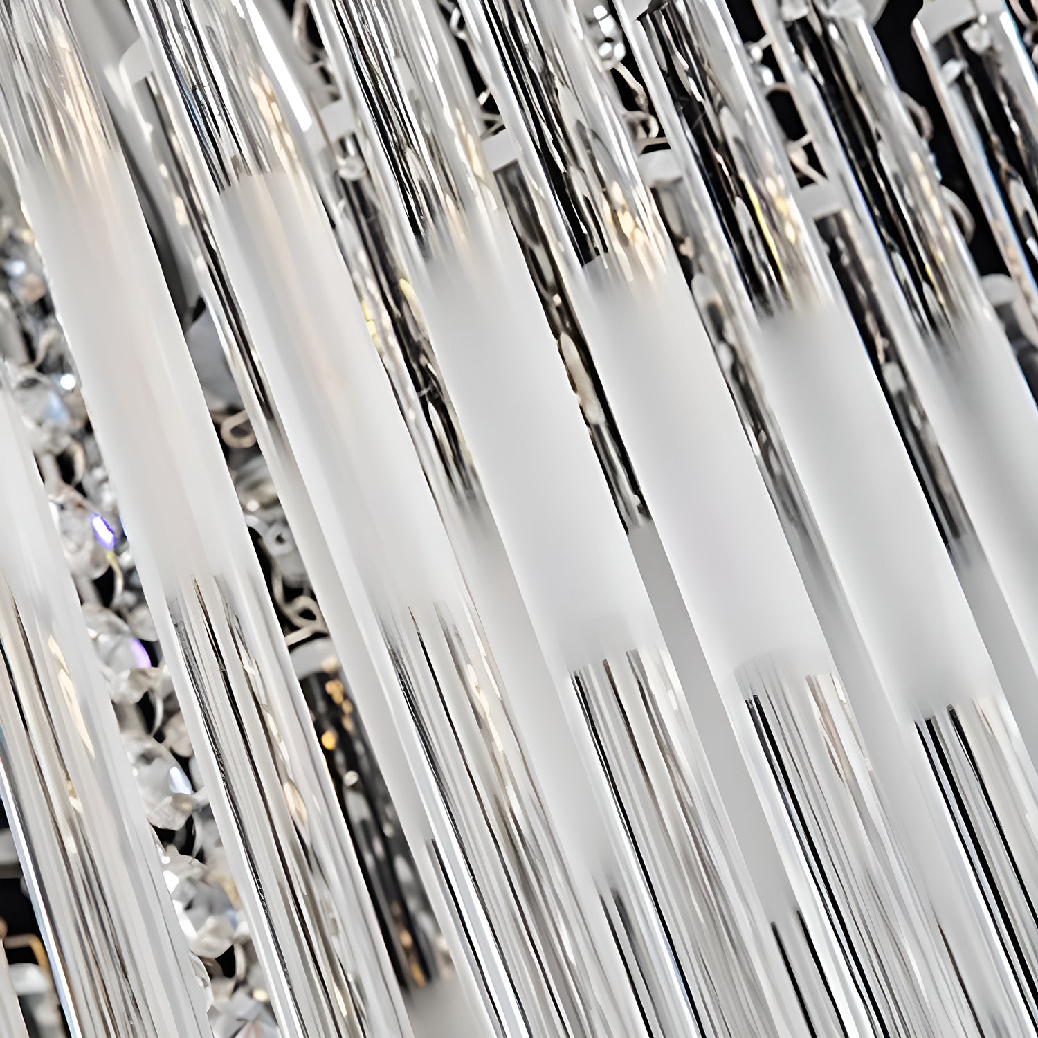 Rectangular Frosted Crystal Chandelier-details-1|Sofary