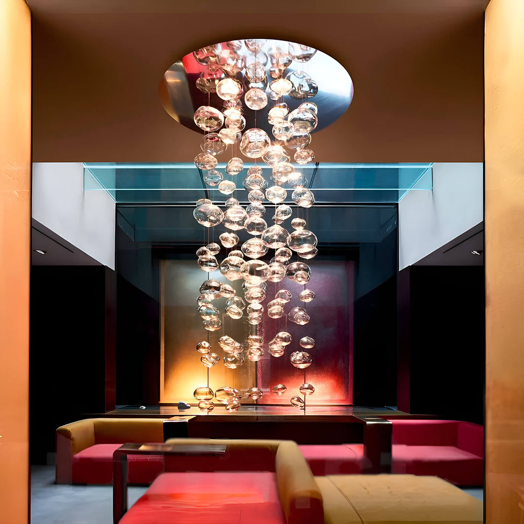 Rectangular Base Bubble Glass Chandelier - Ceiling Lights | Sofary