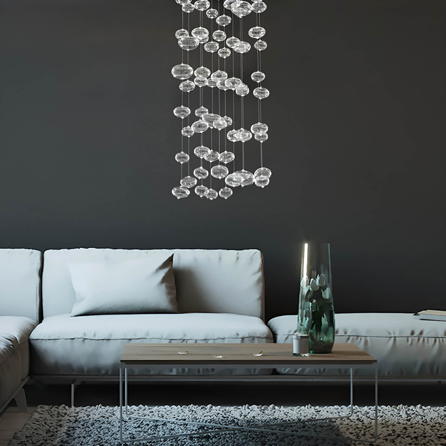 Round Base Bubble Glass Chandelier - Ceiling Light -living room-4 |Sofary