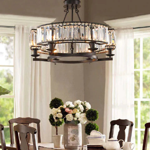 round modern rustic crystal chandelier