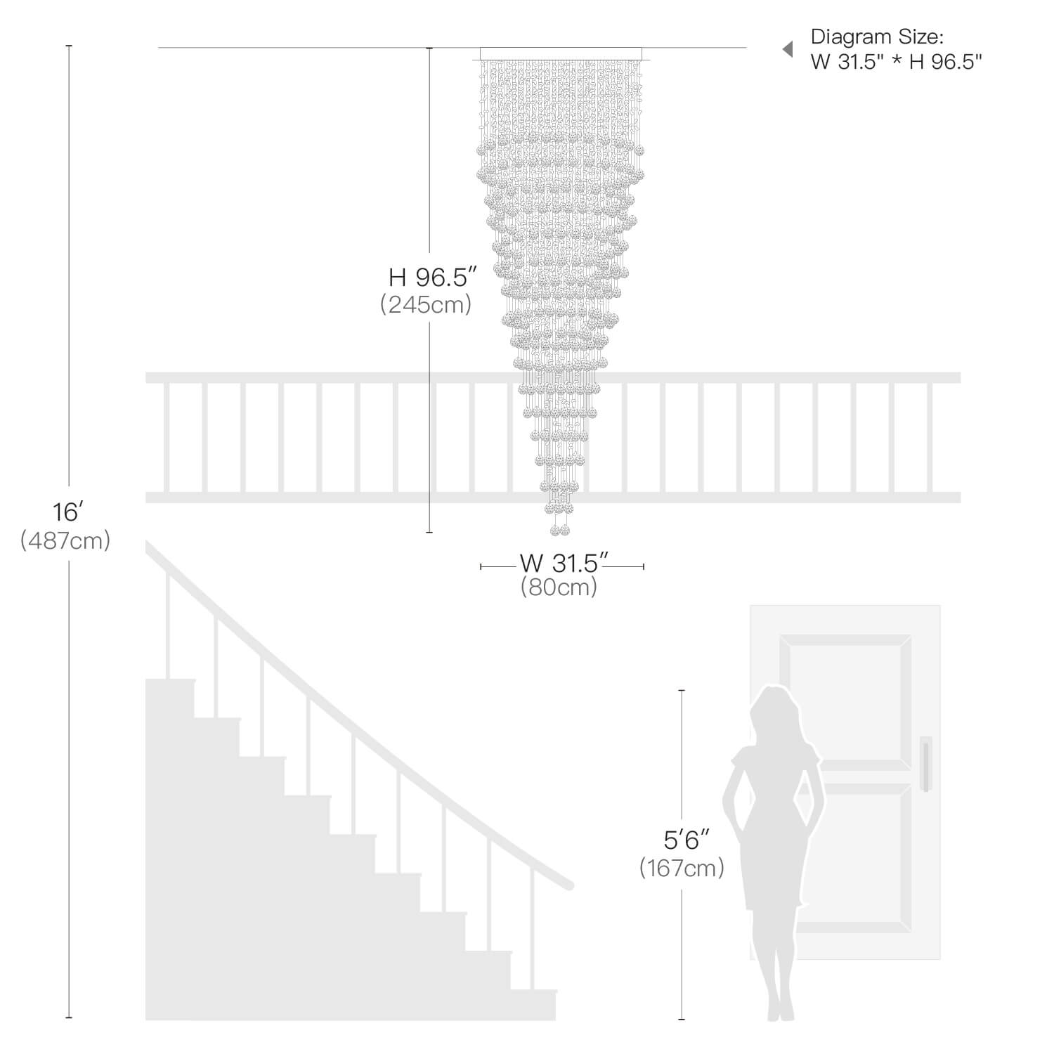 Round Raindrop Crystal Chandelier for Foyer-Size | Sofary Lighting