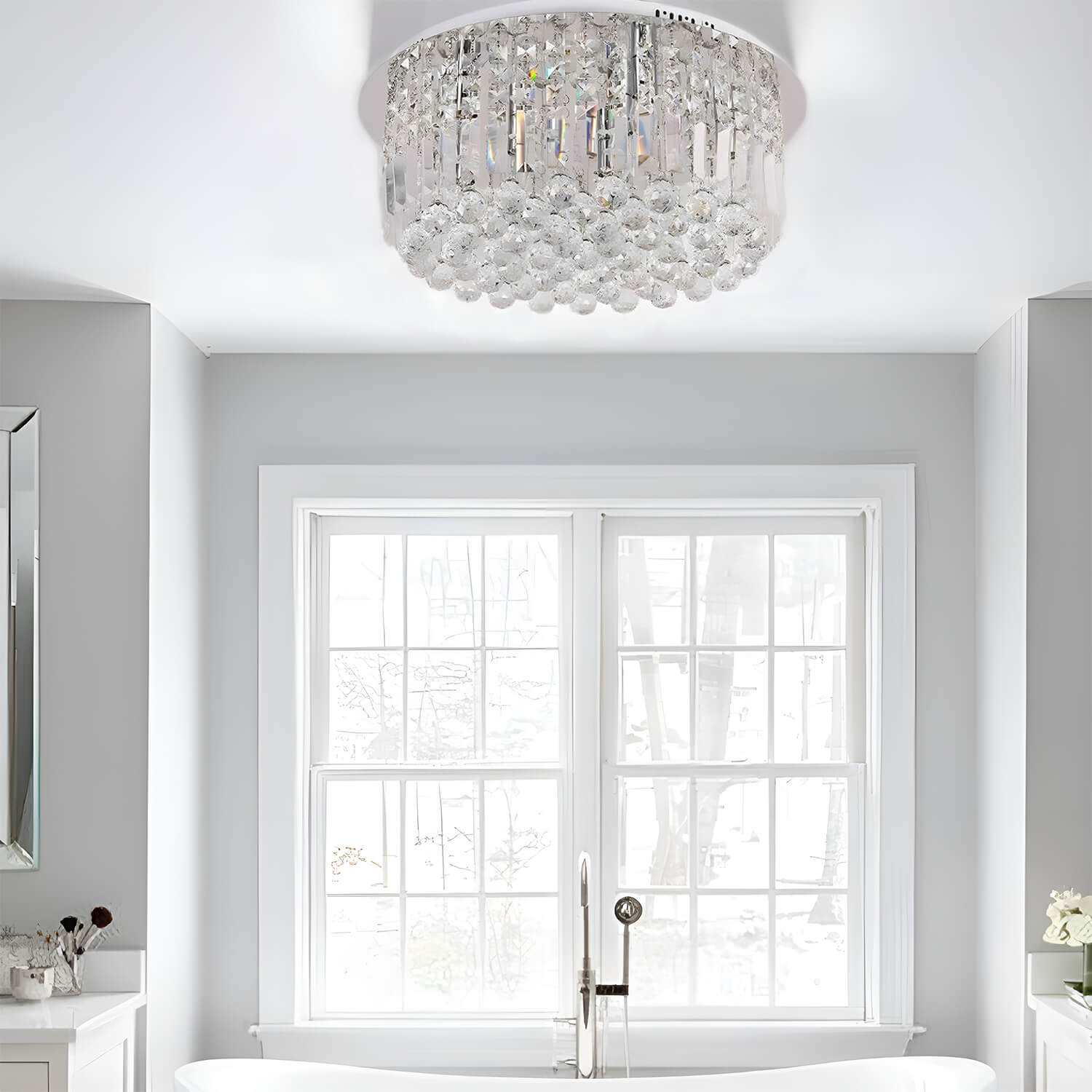Round Shaped Raindrop Crystal Chandelier Ceiling Lights-Bedroom -2 |Sofary