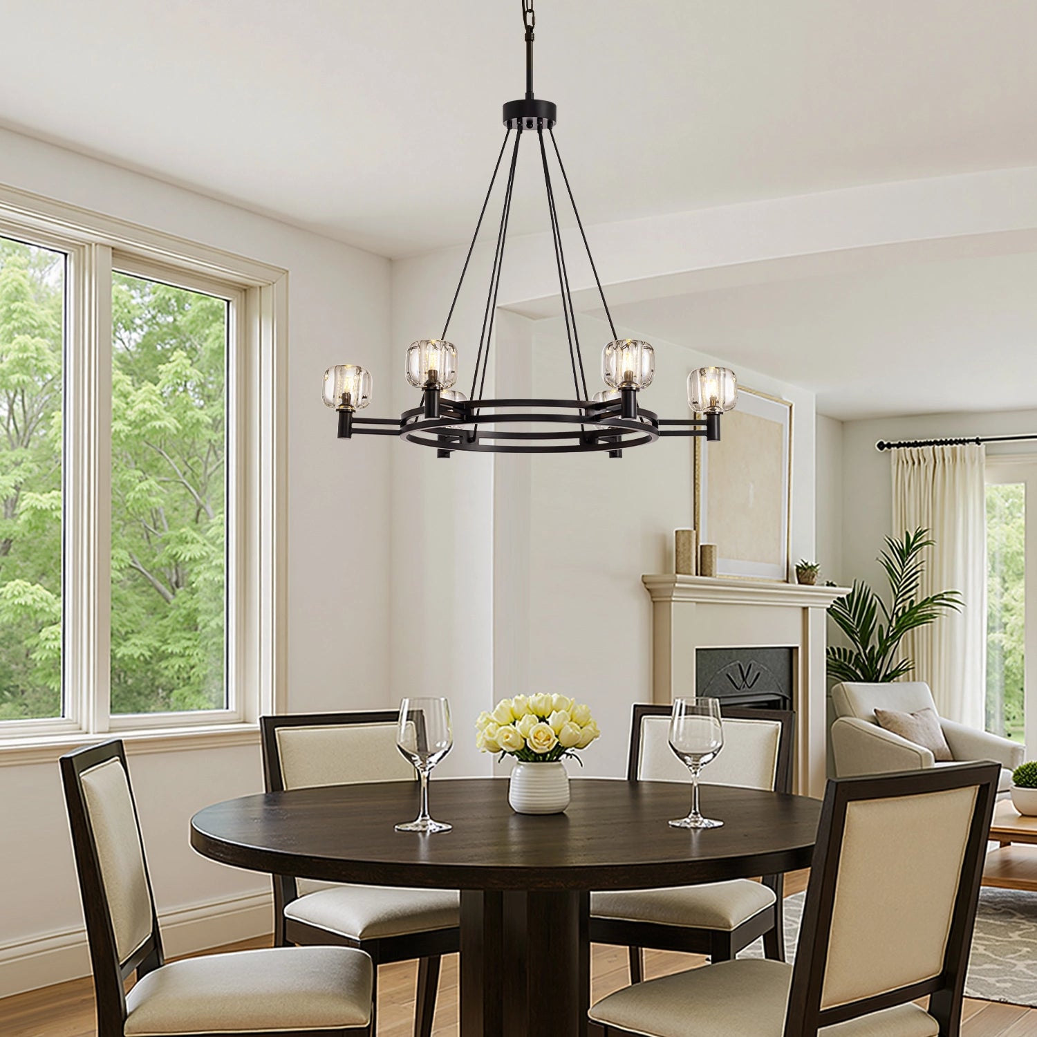 rustic-round-chandelier-with-glass-shades-installed-in-the-dining-room-ch460-20250903-sofary-lighting