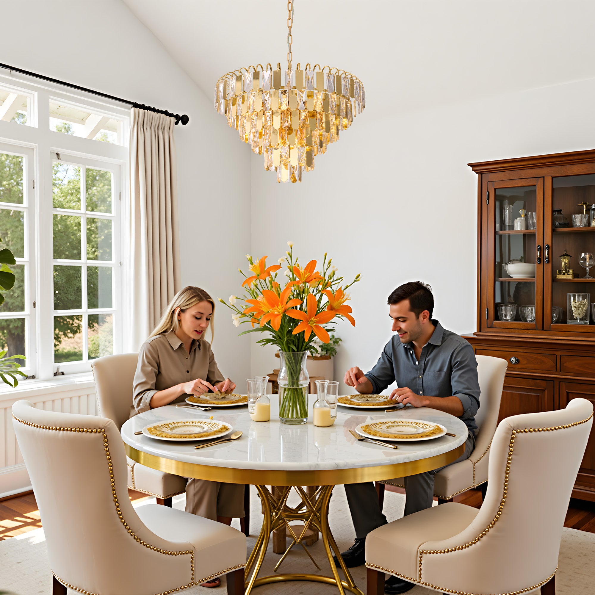 serenova-modern-luxury-gold-crystal-tiered-round-chandelier-eating-in-the-dining-room