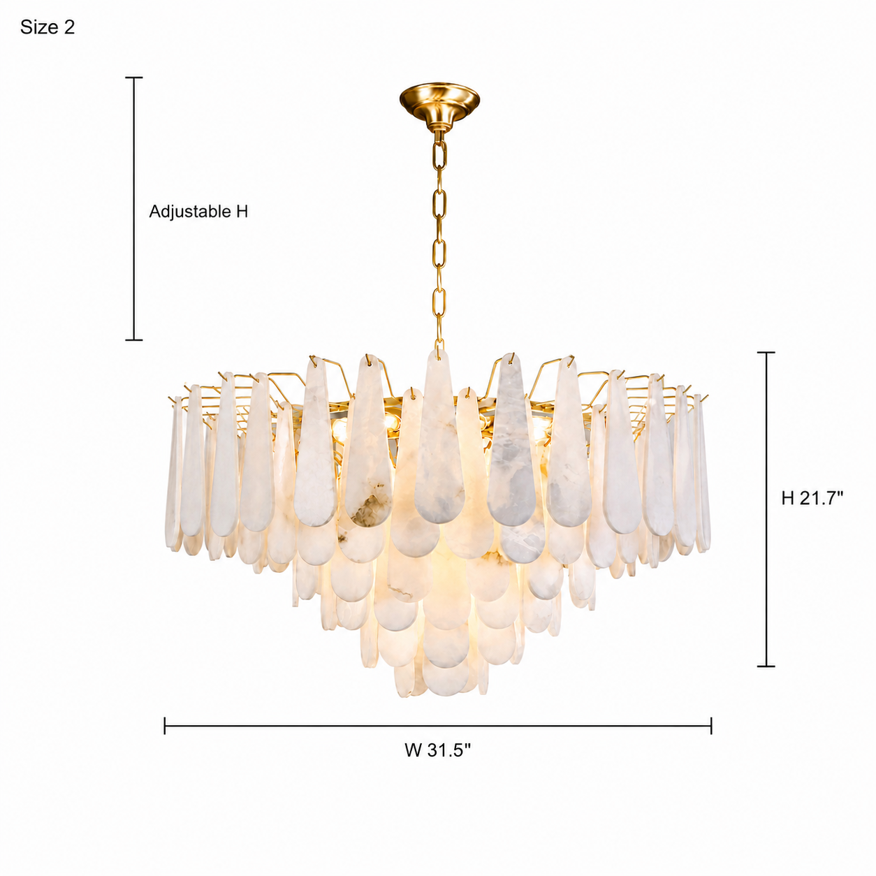 Marivelle chandelier large size dimensions