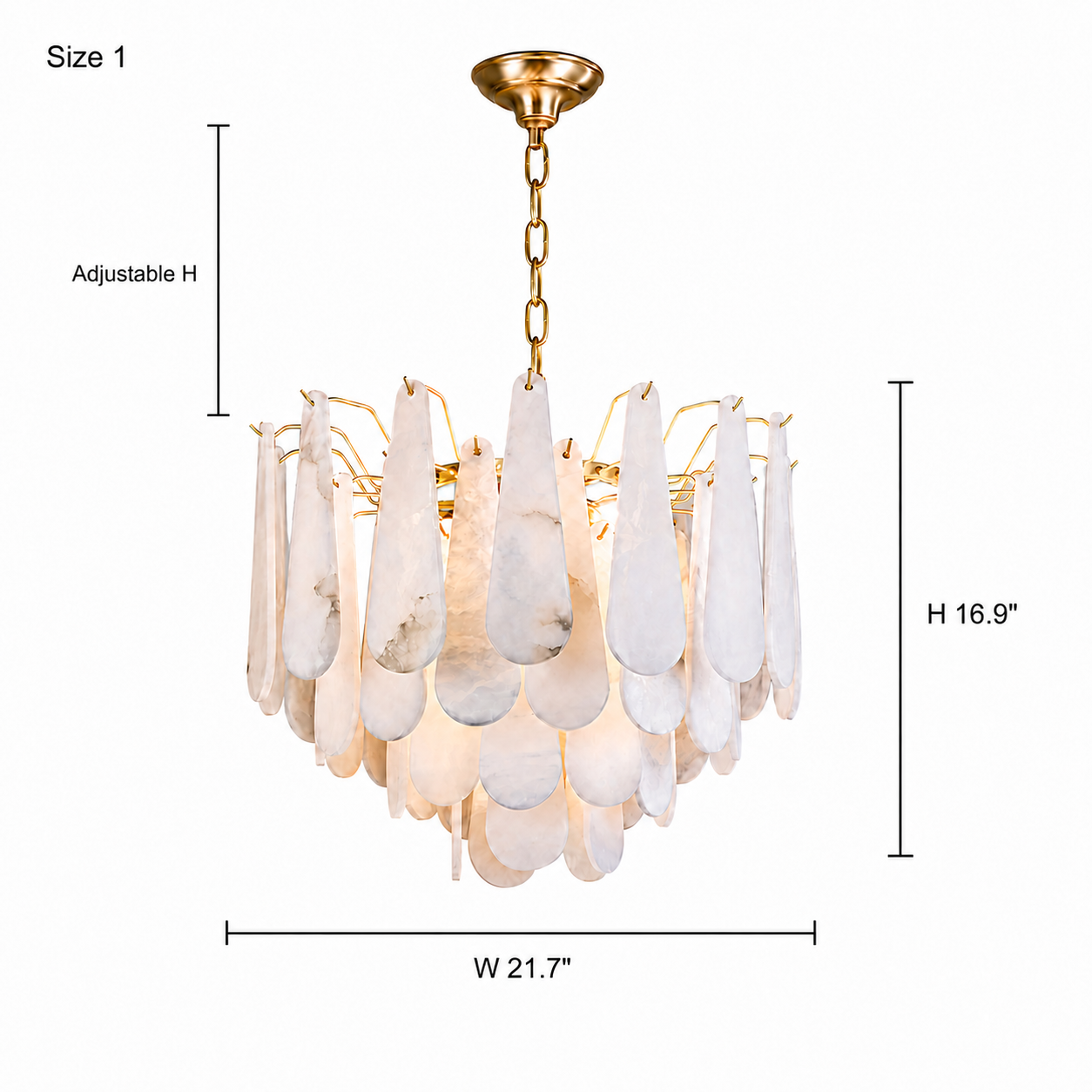 Marivelle chandelier small size dimensions