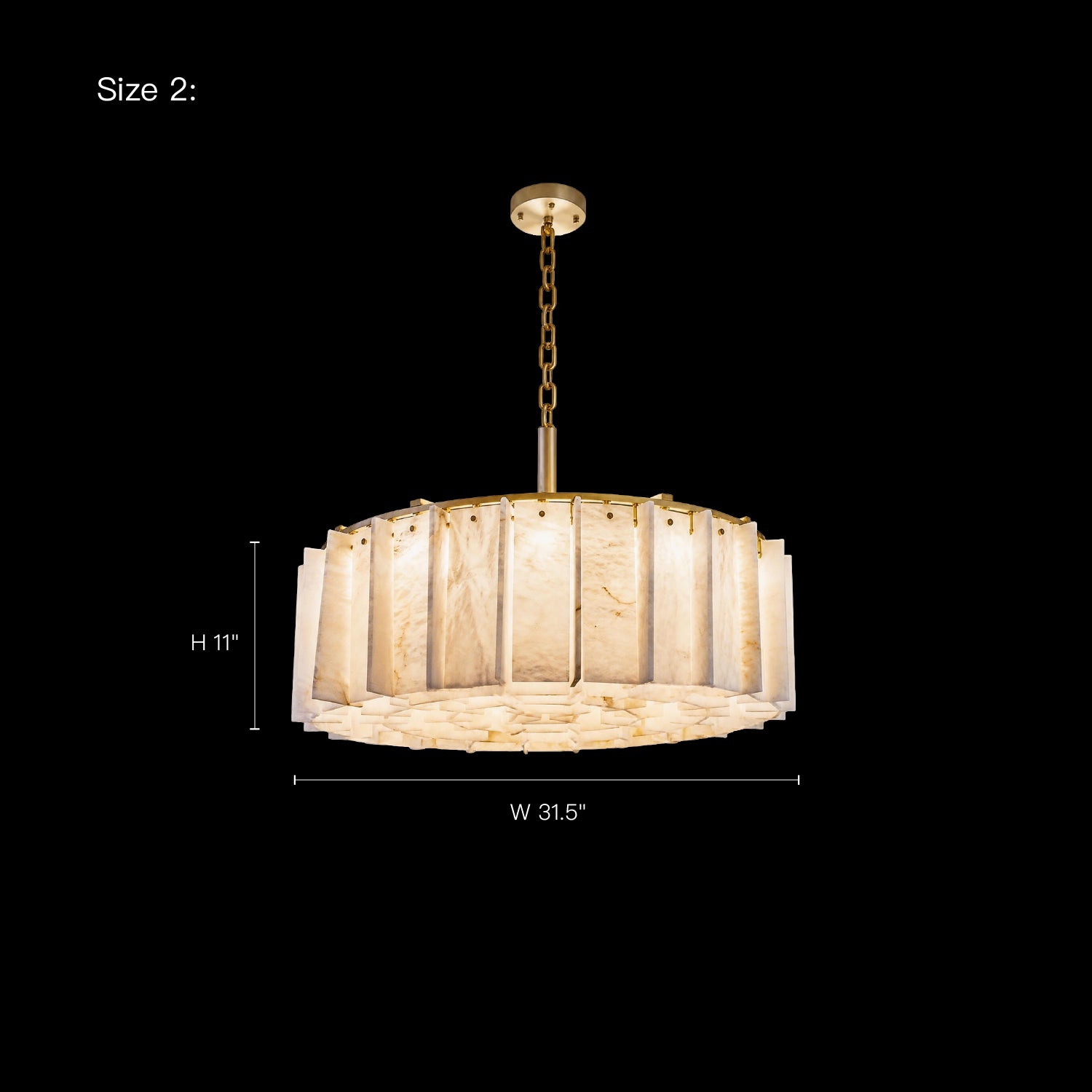 Gold Alabaster Round Chandelier - Modern Luxury | Sofary