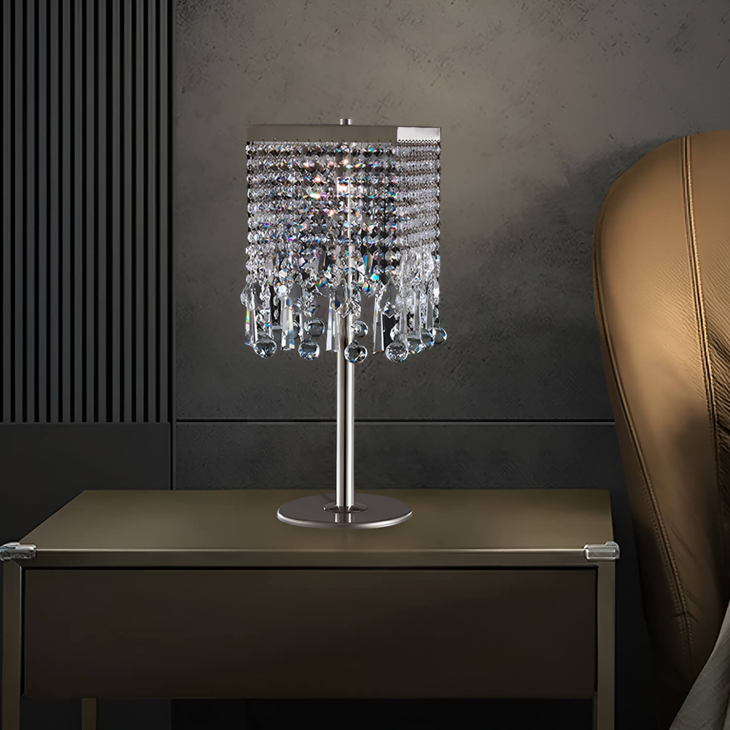 Sleek Crystal Table Lamp for Living Room Bedroom and Study-bedside|Sofary