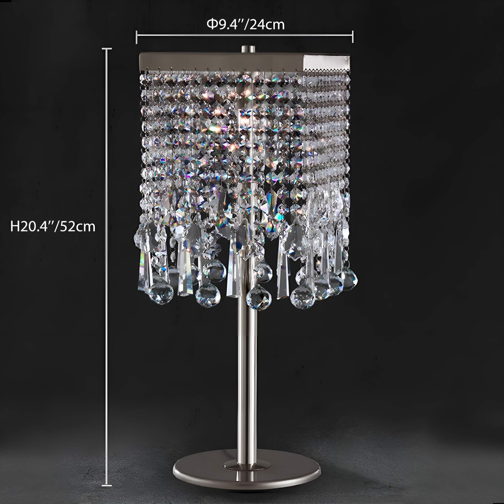 Sleek Crystal Table Lamp for Living Room Bedroom and Study-size |Sofary