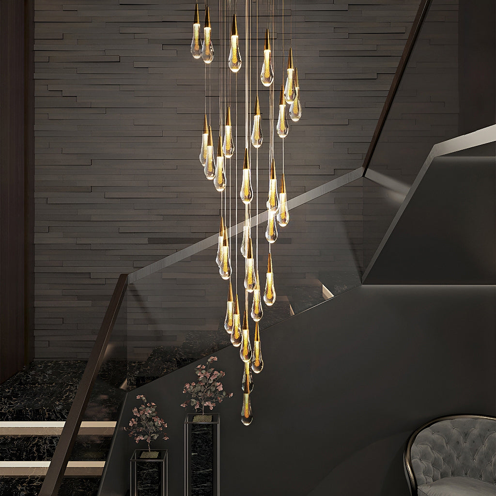 Spiraled Elegance Modern LED Pendant Light for Villa Living Rooms and Duplex Apartments-foyer-1 |Sofary
