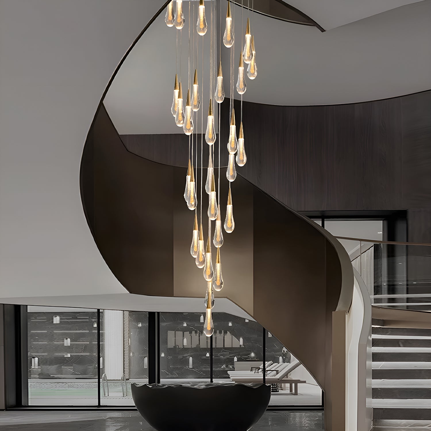 Elegance Modern LED Pendant Light for Villa Living Rooms and Duplex Apartments-foyer-3 |Sofary