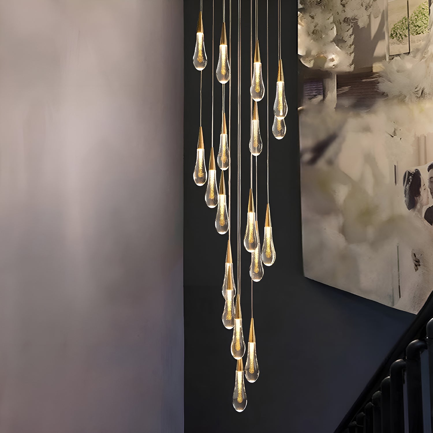 Elegance Modern LED Pendant Light for Villa Living Rooms and Duplex Apartments-foyer-4 |Sofary