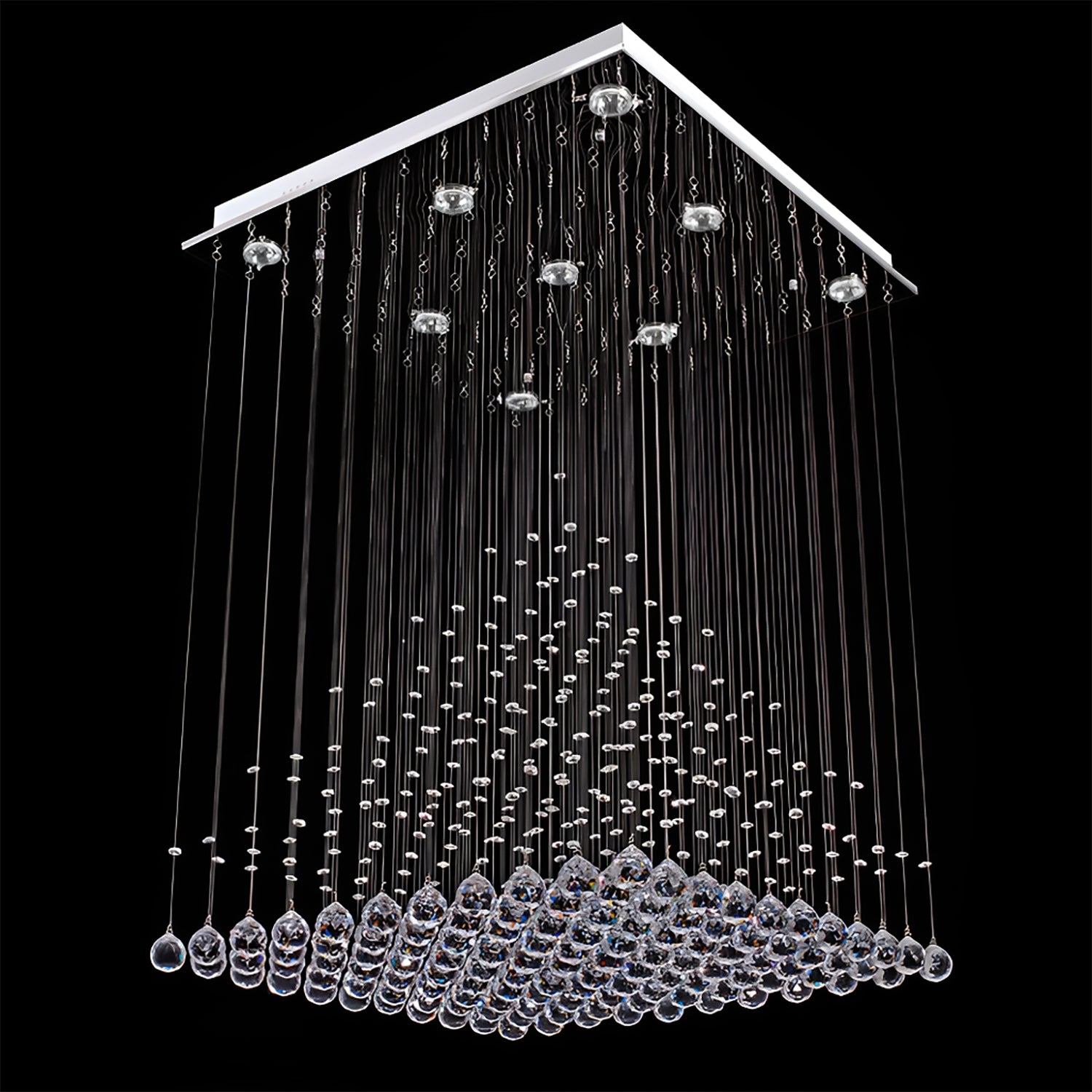 Pyramid Raindrop Square Crystal Chandelier Ceiling Light Sofary Lighting