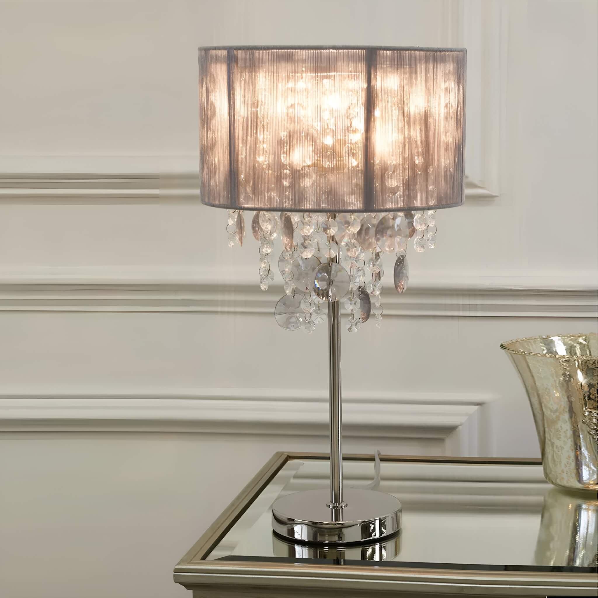 Table Lamp Crystal Light Luxury Living Room -light-on | Sofary 