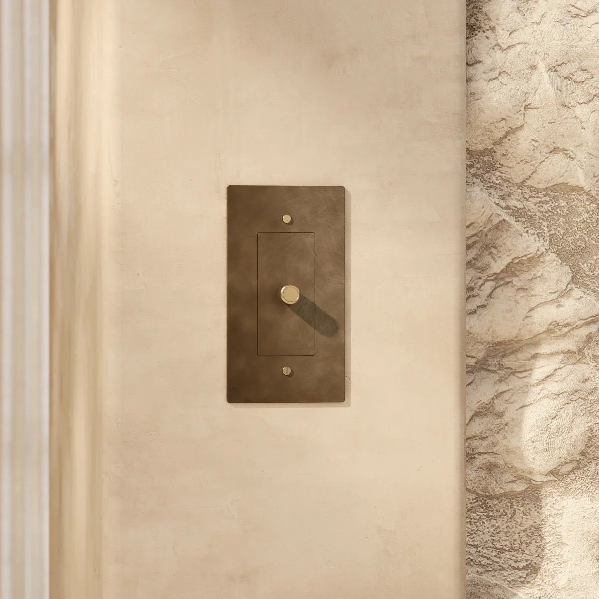 the-brass-dimmer-switch-1-gang-vintage-brass-with-patina | Sofary Lighting