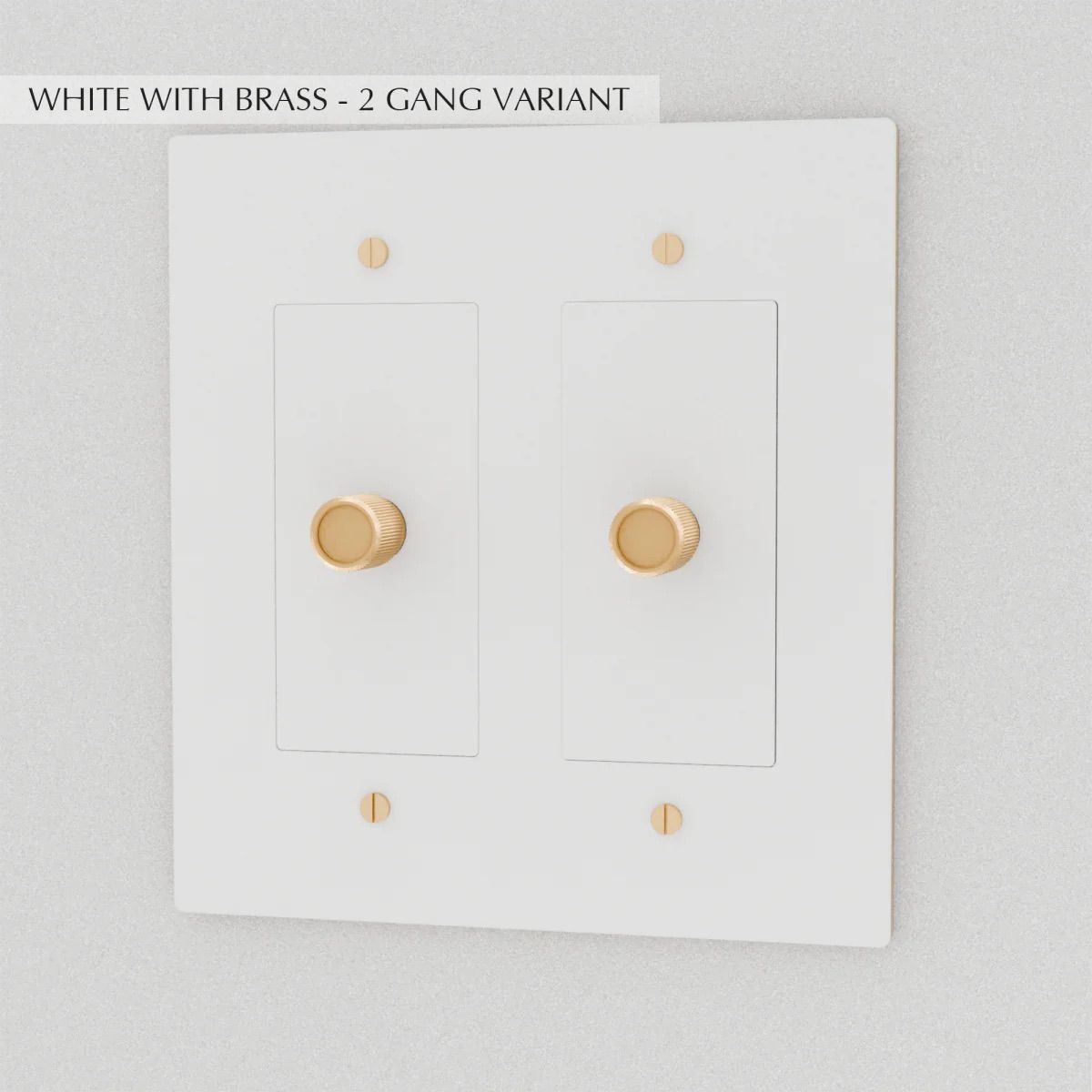 the-brass-dimmer-switch-2-gang-white-with-brass | Sofary Lighting