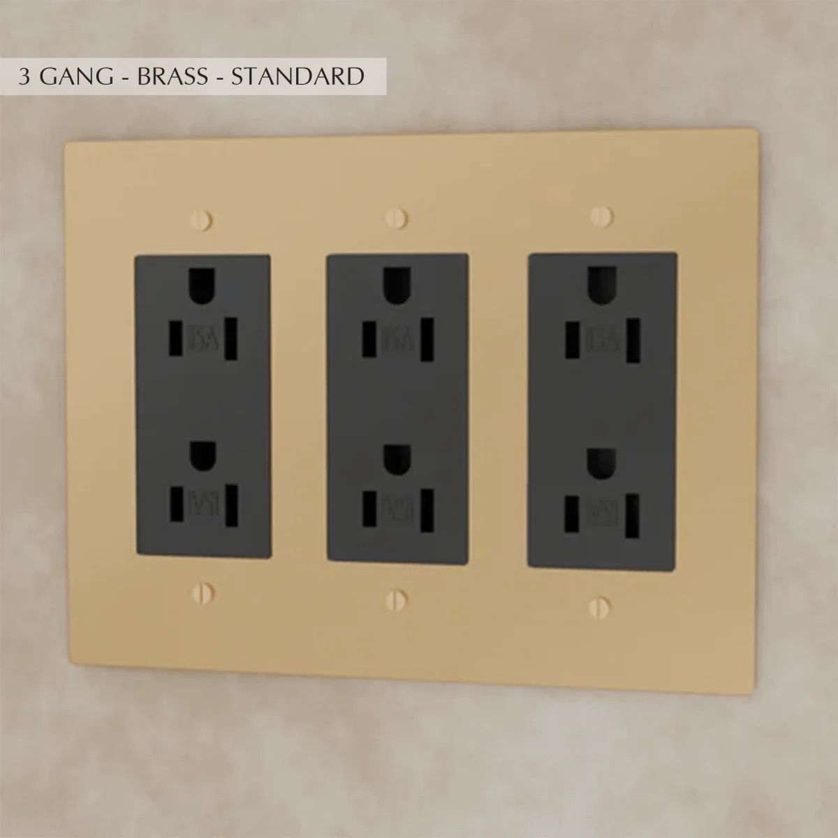 the-brass-outlet-brass-standard-3-gang | Sofary Lighting