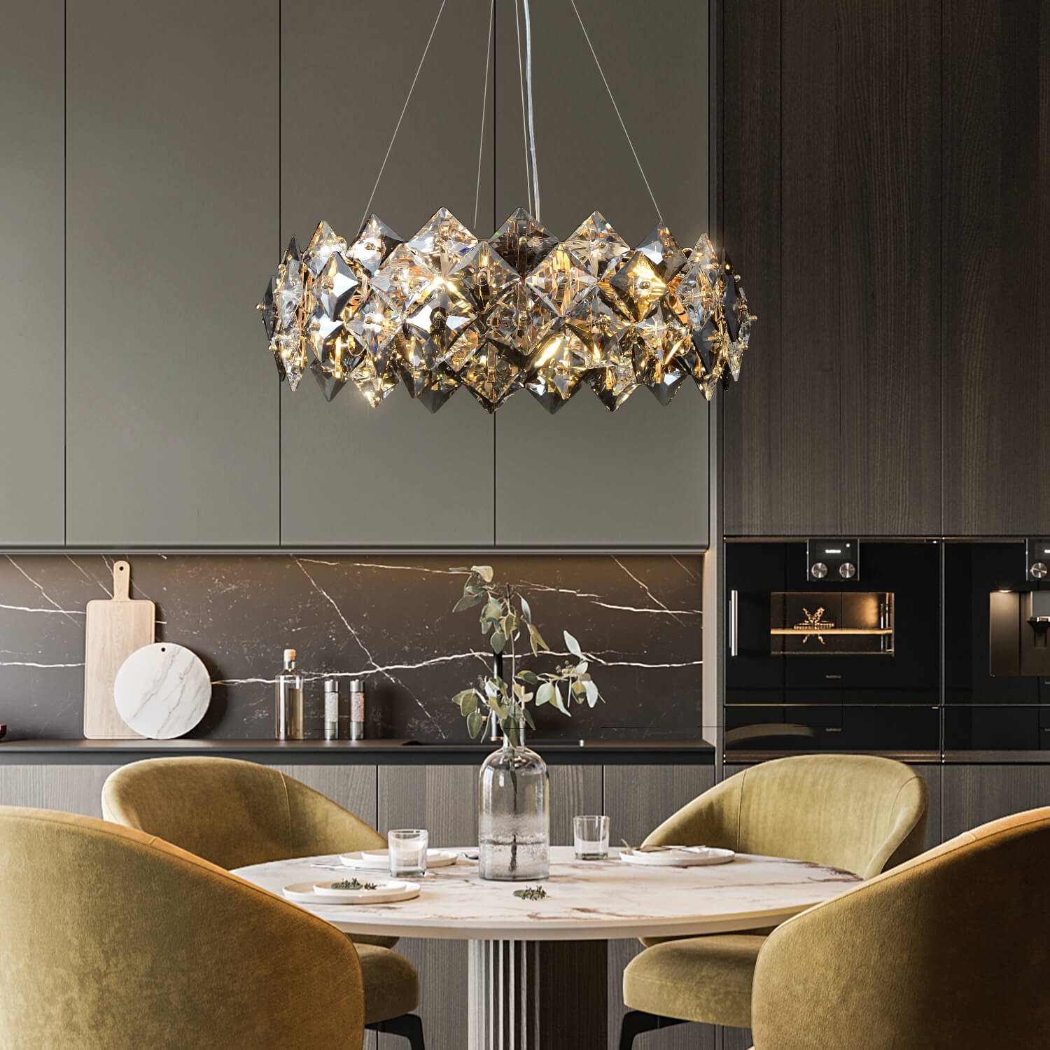 Modern Tiered Crystal Chandelier-dining-room-2|Sofary