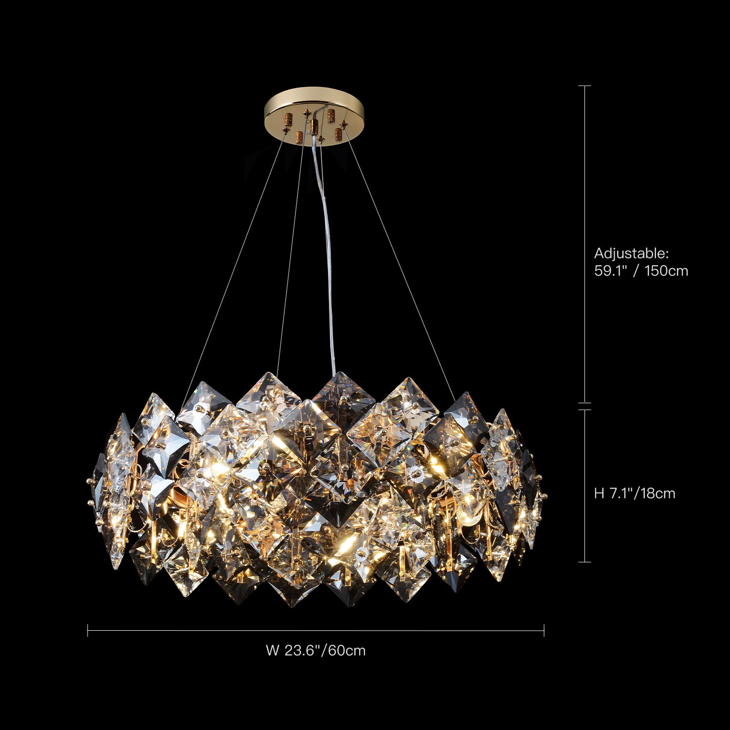 Modern Tiered Crystal Chandelier-size-1|Sofary
