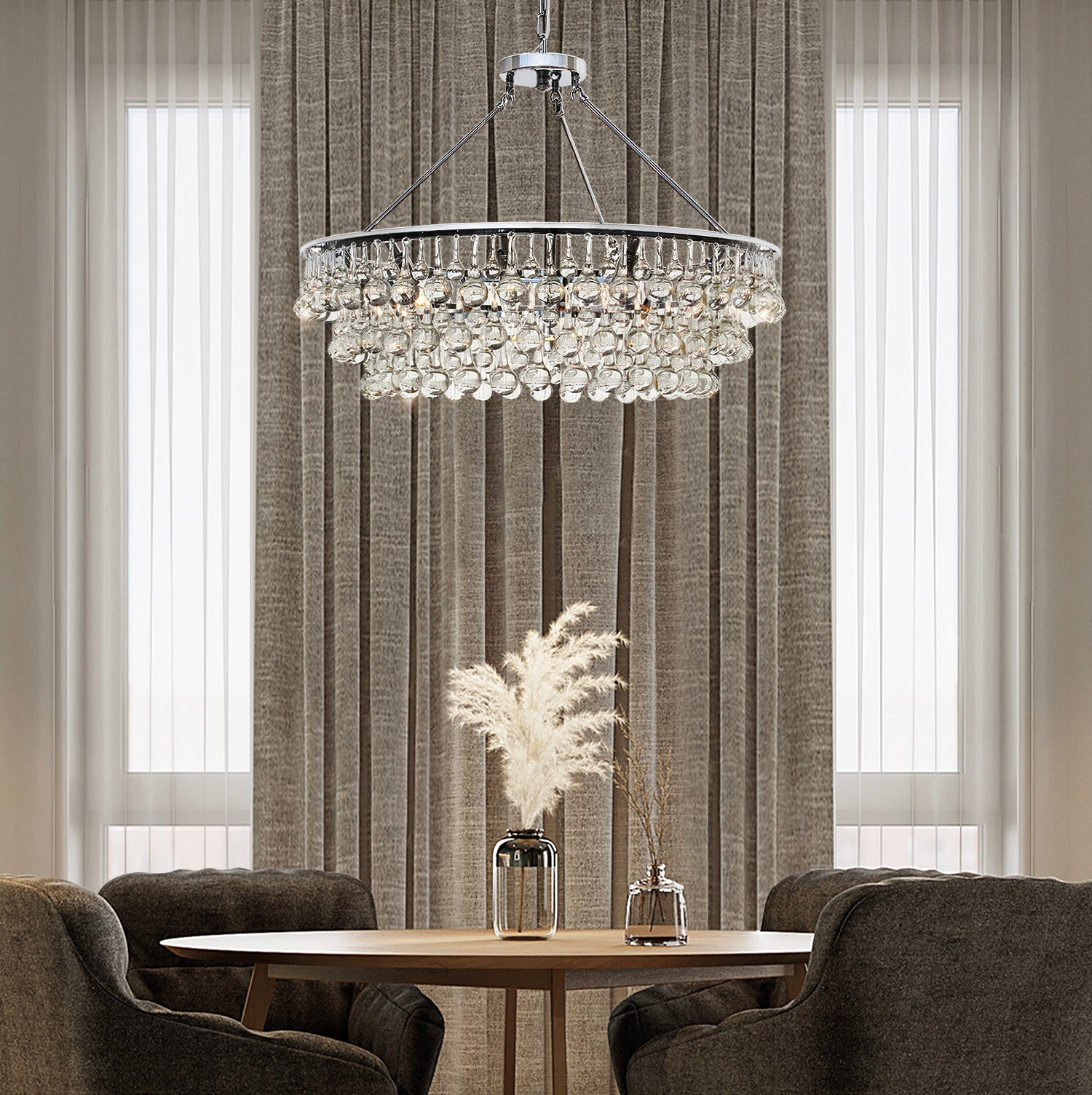 Unique Tiered Crystal Chandelier-dinging-room-5|Sofary