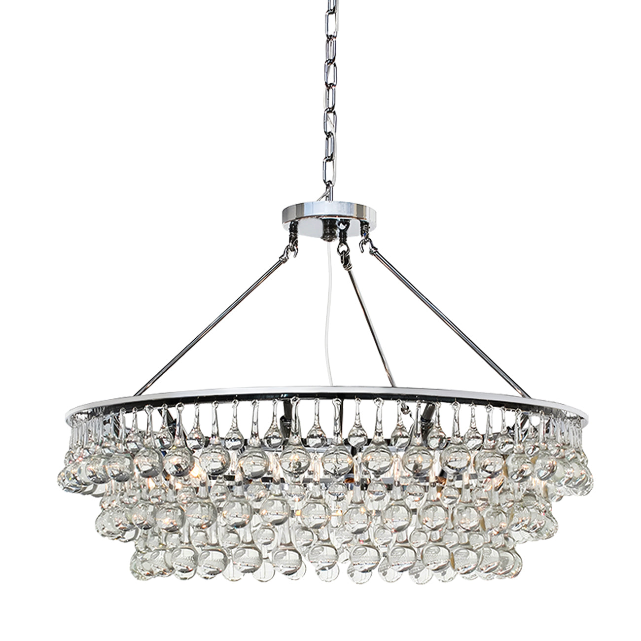 Unique Tiered Crystal Chandelier-front-view-chrome|Sofary