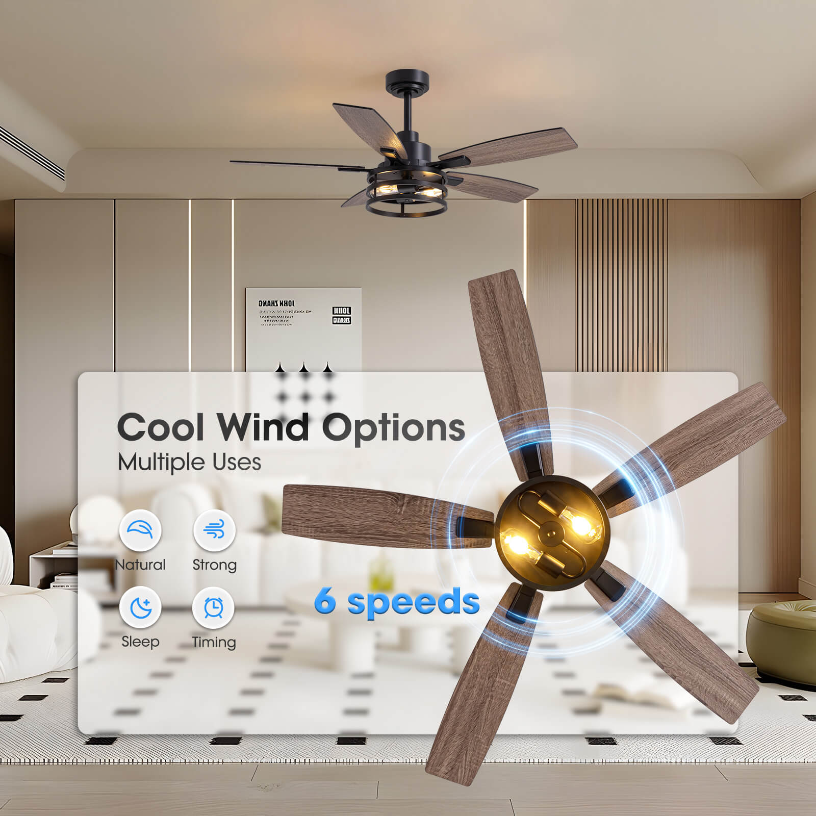 vintara-46-farmhouse-rustic-black-cage-ceiling-fan-with-lights-remote-for-bedroom-living-room-cool-wind-options-3