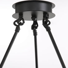 Contemporary Round Island Crystal Chandelier - Rustic Vintage Industrial design - Dining room-in black-detail 