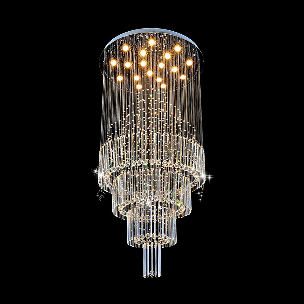 Floating Castle Raindrop Crystal Chandelier - Double Layer