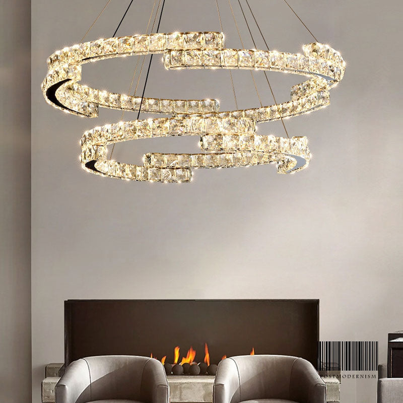 Double Irregularity Ring Dimmable LED Chandelier | Sofary