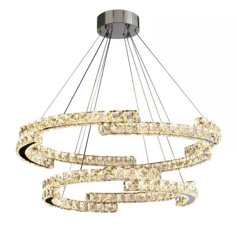Double Irregularity Ring Dimmable LED Chandelier - Warm Light | Sofary