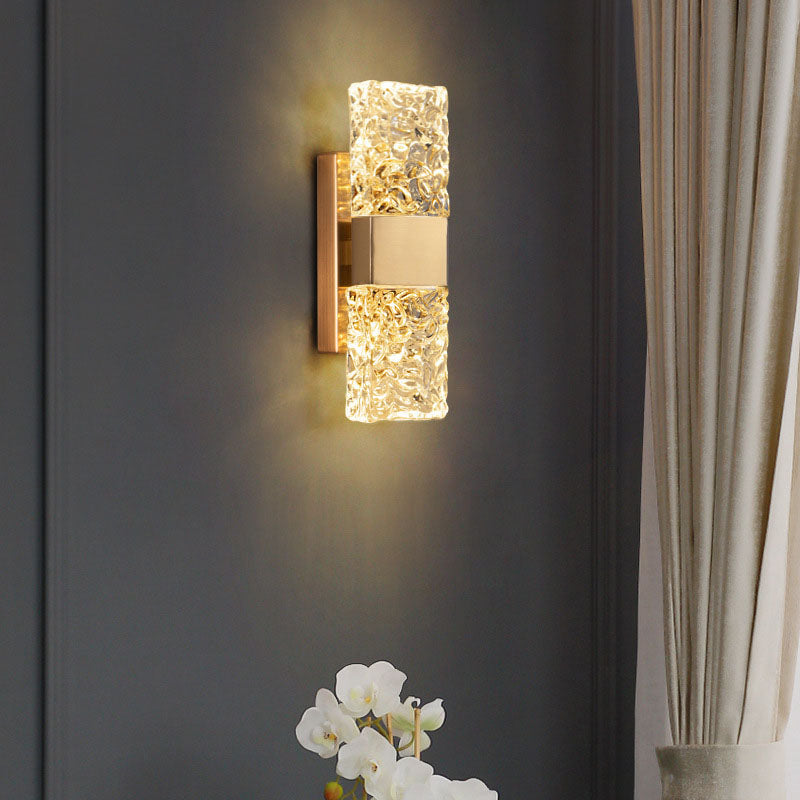 Gold Ripple Crystal Wall Sconce - Bedroom | Sofary