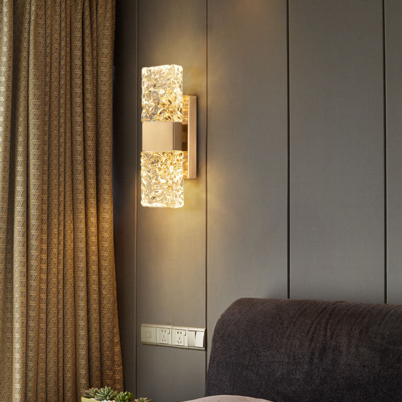 Gold Ripple Crystal Wall Sconce - Bedroom | Sofary