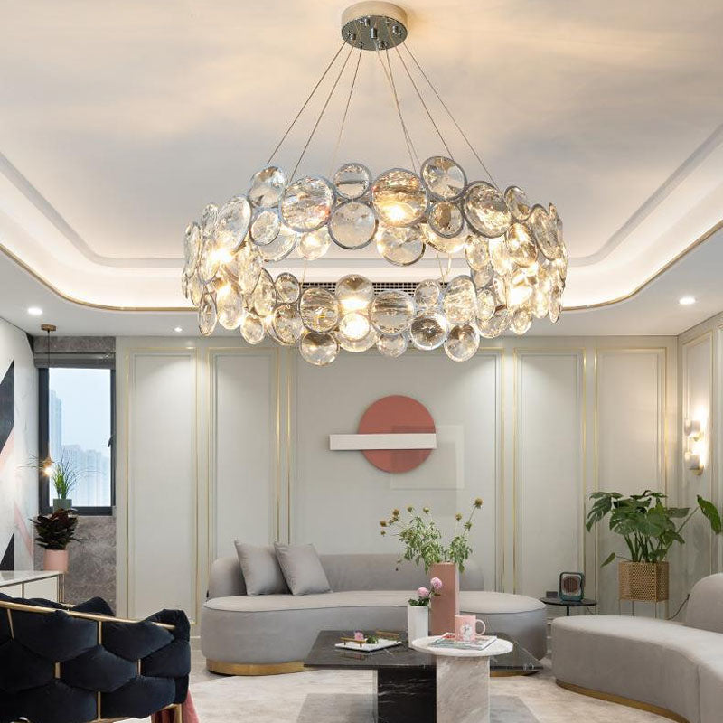 Unique Design Crystal Chrome Chandelier -Pendant Light - Living Room | Sofary