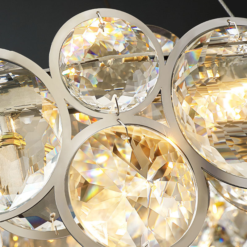 Unique Design Crystal Chrome Chandelier -Pendant Light -Crystal Detail | Sofary