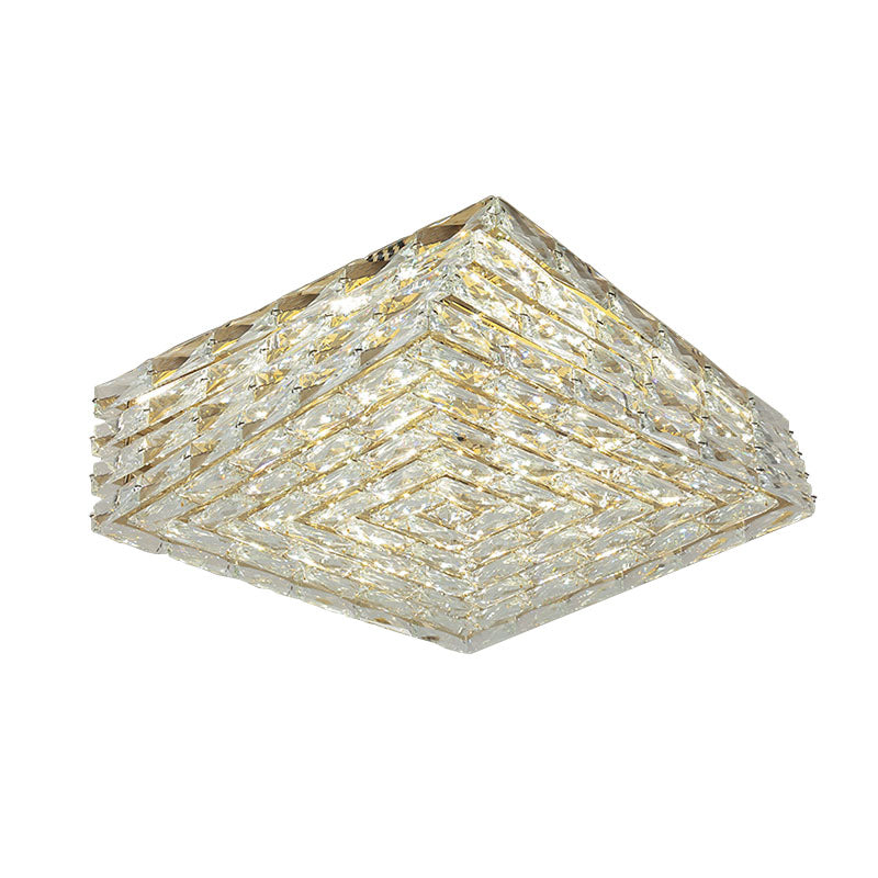 Gold Multi-layer Square Crystal Chandelier - Ceiling Light | Sofary