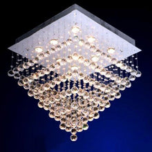 Square Seven Tiers Crystal Raindrop Chandelier - Ceiling Lights