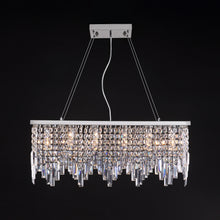 Rectangular Crystal Chandelier With Linear Design - Dining Room