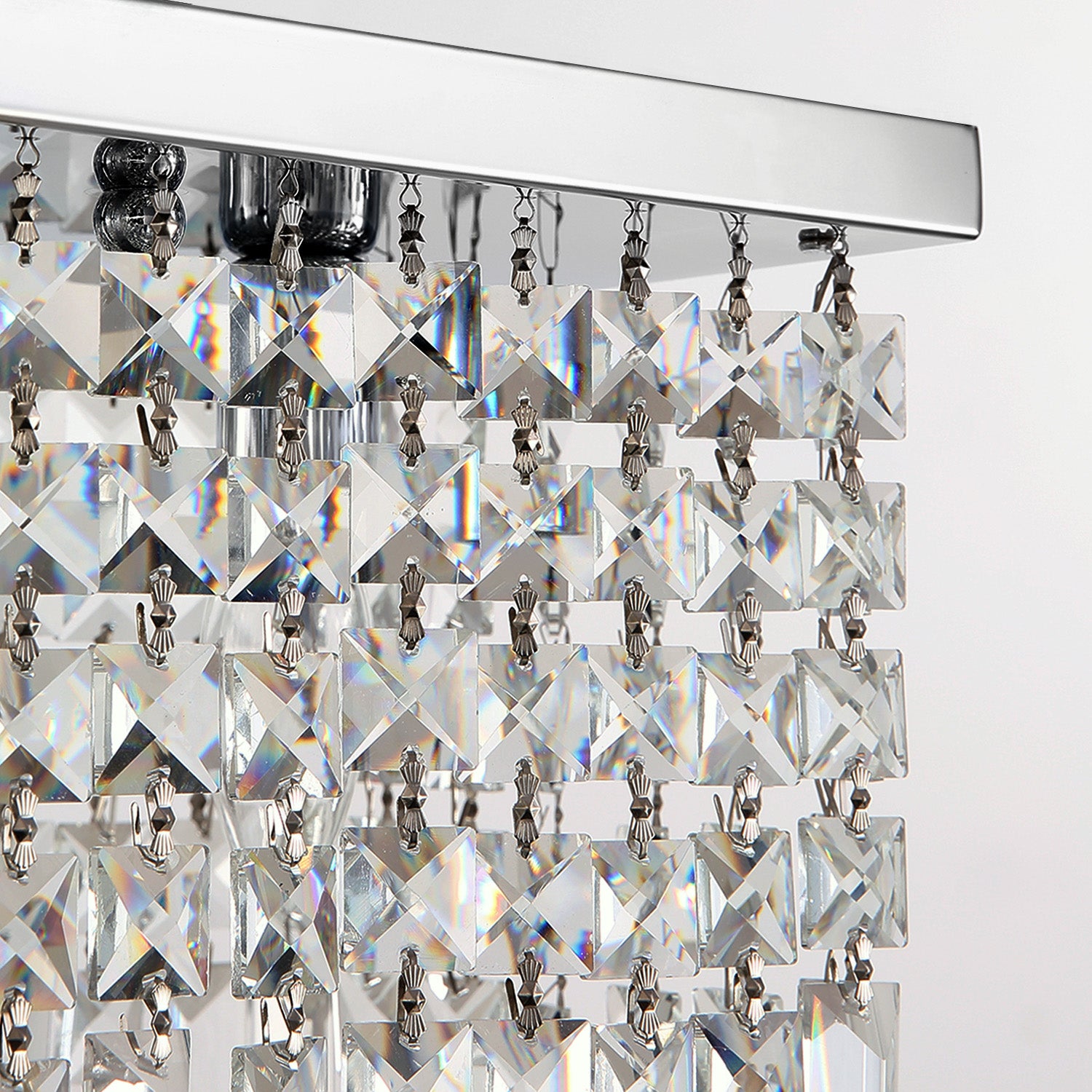 Rectangle Crystal Chandelier Modern Lighting With Linear Design - Details