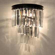 Modern 4-Tiers Crystal Wall Sconce - Black | Sofary