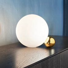 Gold Globe Base White Table Lamp - Living Room