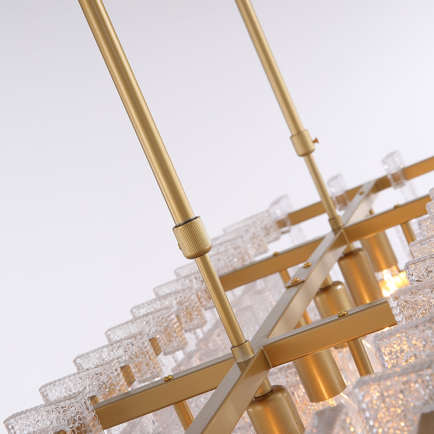 Modern Rectangular Crystal Linear Chandelier -  Pendant Light-detail 2