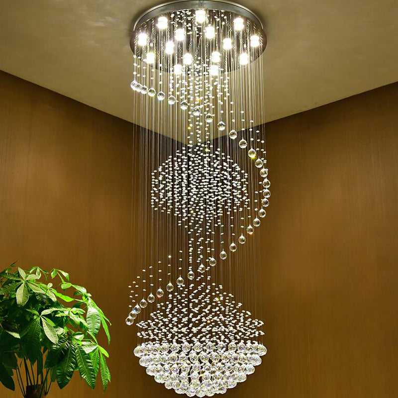 Three Ball Large Raindrop Crystal Chandelier