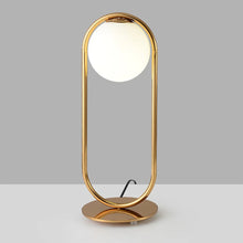 Gold Frame White Glass Globe Table Lamp - Simple design 