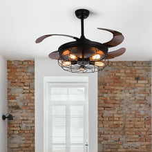 Industrial Ceiling Fan with Retractable Blades-livingroom