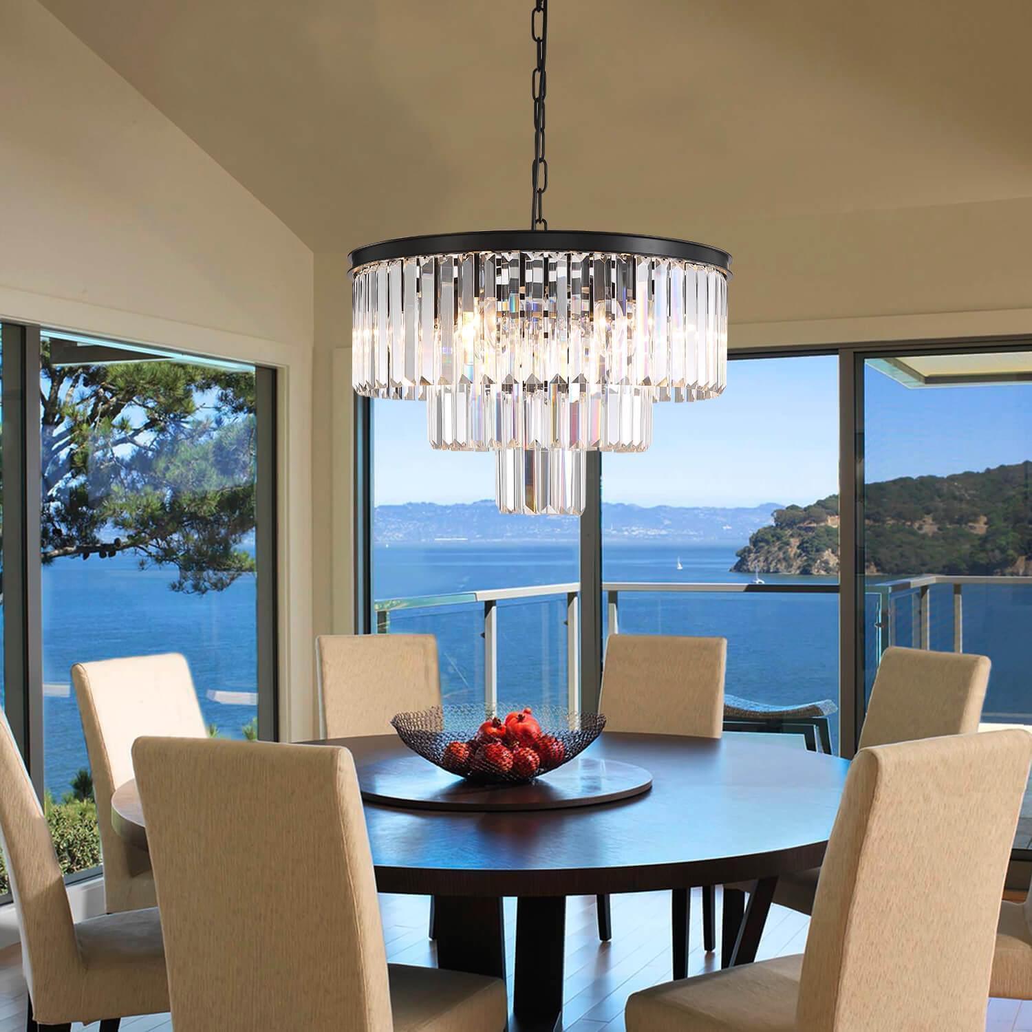 3-Tier Crystal Chandelier Lighting - Dinning Room | Sofary