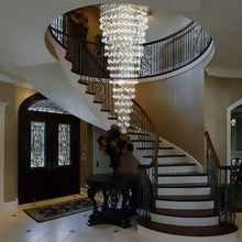 Round Raindrop Crystal Chandelier - Ceiling Light - Staircase