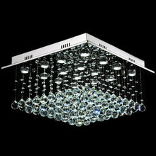 Square Raindrop Design Crystal Chandelier With Cold Light