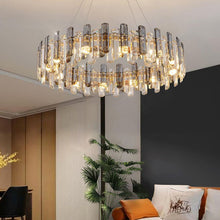 Round Glass Shade Gold Chandelier - Living Room | Sofary